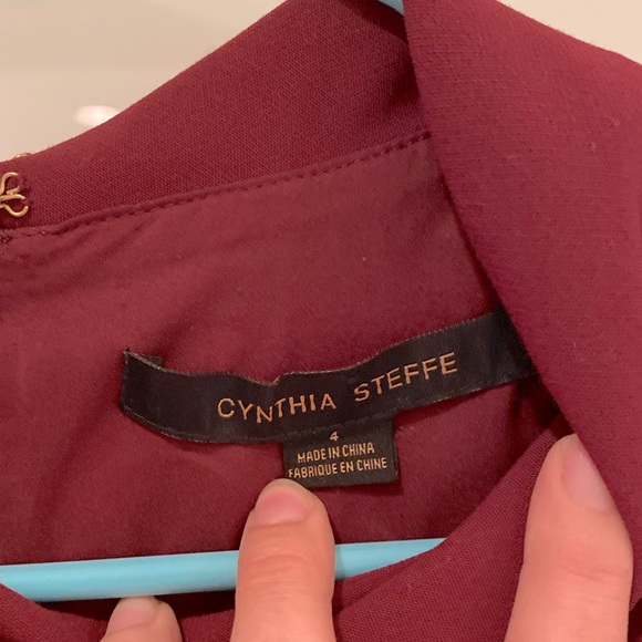 Cynthia Steffes 60’s Style Maroon A-Line Mini Dress - Picture 3 of 5